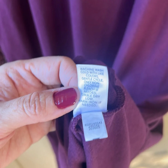 J. Jill Sz M Like New Dark Plumb Shift Midi Dress Embroidered Boho Long Sleeves - Picture 6 of 9